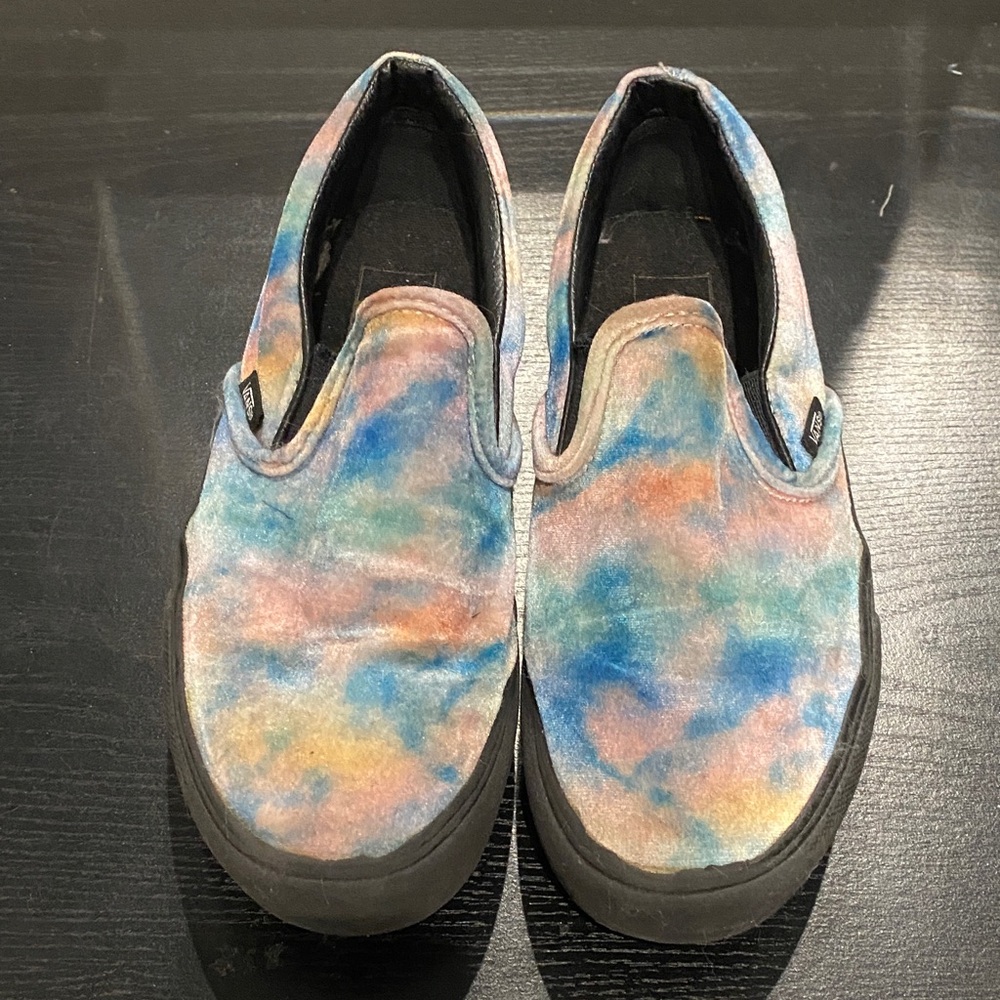 Vans Tie-Dye Velvet Platform Slip-On Shoes